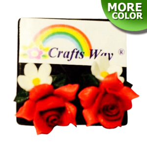 CYE-701 Artificial Clay Flower, Rose & Daisy Earrings