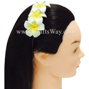 FHB2-002 Custom Made Flower Hairpiece, Plumeria (O) Headband Sample