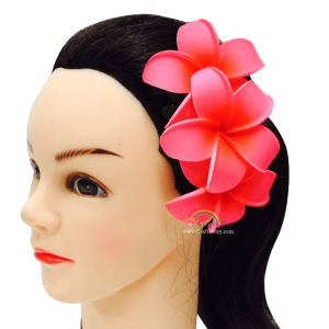 HCS-001 Custom Made Flower Hairpiece, Plumeria Hair Comb Sample