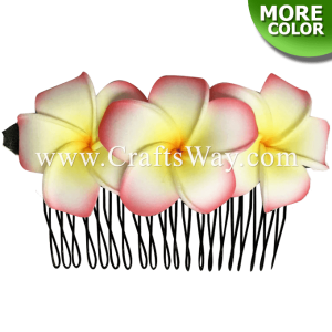 HCS-002 Custom Made Flower Hairpiece, Plumeria Hair Comb