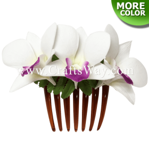 HCS-004 Custom Made Flower Hairpiece, Dendrobium (B) Hair Comb