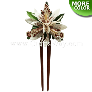 WD2F-502 Custom Made Flower Hairpiece, Orchid (B) Hair Stick