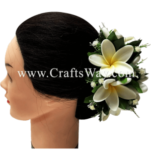 CML-001 Custom Made Flower Hairpiece, Plumeria Q (S) Hair Clip Sample