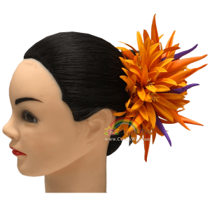 CML-006 Custom Made Flower Hairpiece, Spider Lily & Bird of Paradise Hair Clip, Hairpiece Made in Hawaii, Hair Accessories for Hawaiian Wedding Items, Hula Dancer