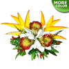 CML-014 Custom Made Flower Hairpiece, Cymbidium (A) & Heliconia Hair Clip