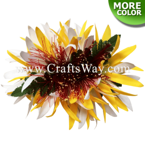 CML-023 Custom Made Flower Hairpiece, Spider Lily & Lehua Hair Clip