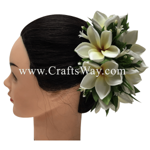 CML-029 Custom Made Flower Hairpiece, Plumeria (N) Hair Clip Sample