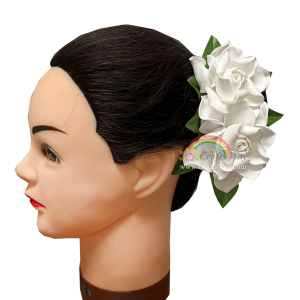 CMM-008 Custom Made Flower Hairpiece, Gardenia (E) Hair Clip