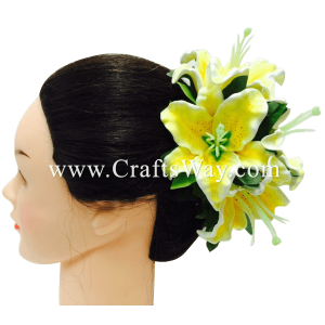 CMM-012 Custom Made Flower Hairpiece, Lily (E) Hair Clip Sample