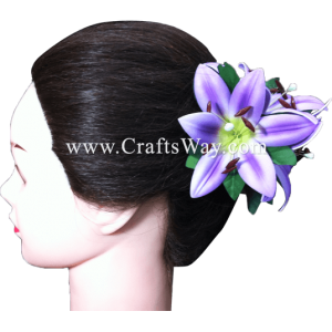 CMM-016 Custom Made Flower Hairpiece, Lily Hair Clip Sample