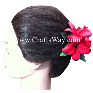 CMM-018 Custom Made Flower Hairpiece, Plumeria (Z) Hair Clip Sample