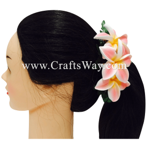 CMM-029 Custom Made Flower Hairpiece, Plumeria (BU) Hair Clip Sample