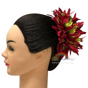 CMM-035 Custom Made Flower Hairpiece, Orchid & Spider Lily Hair Clip Sample