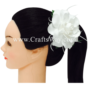 CMM-039 Custom Made Flower Hairpiece, Gardenia (I) Hair Clip Sample