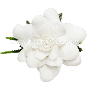 CMM-042 Custom Made Flower Hairpiece, Gardenia (J) Hair Clip