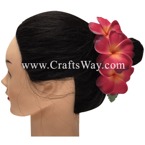 CMM-047 Custom Made Flower Hairpiece, Plumeria (GA) Hair Clip Sample