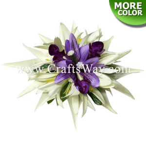 CMM-051 Custom Made Flower Hairpiece, Spider Lily & Orchid Hair Clip