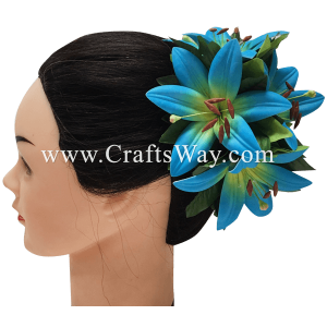 CMM-056 Custom Made Flower Hairpiece, Lily Hair Clip Sample