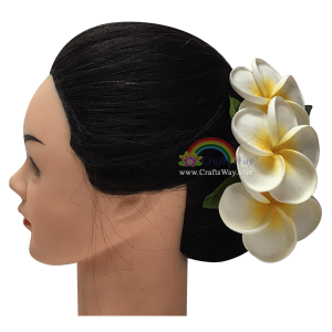 CMM-057 Custom Made Flower Hairpiece, Plumeria IA(M) Hair Clip Sample