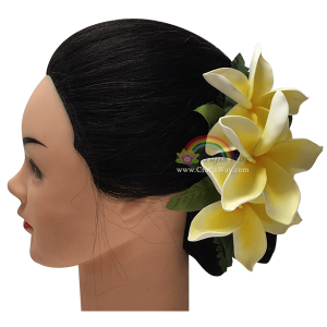 CMM-058 Custom Made Flower Hairpiece, Plumeria (CI) Hair Clip Sample