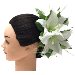 CMM-064 Custom Made Flower Hairpiece, Lily (B) Hair Clip Sample