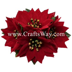 CMM-067-M Custom Made Flower Hairpiece, X'mas Hair Clip