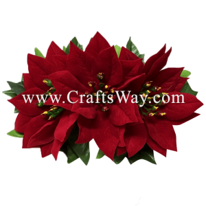 CMM-067-S Custom Made Flower Hairpiece, X'mas Hair Clip