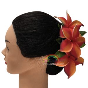CMM-068 Custom Made Flower Hairpiece, Plumeria (HE) Hair Clip Sample