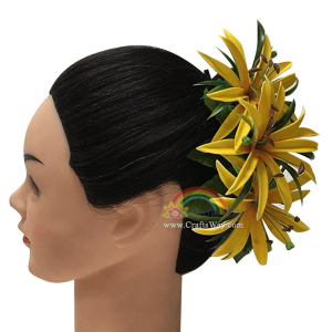 CMM-069 Custom Made Flower Hairpiece, Double Spider Lily Hair Clip Sample