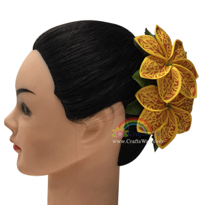 CMM-070 Custom Made Flower Hairpiece, Tiare (OU Tribal) Hair Clip Sample