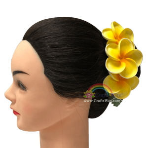 CMM-073 Custom Made Flower Hairpiece, Plumeria IA(s) Hair Clip Sample