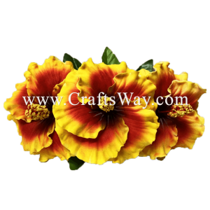 CMM-075 Custom Made Flower Hairpiece, Hibiscus (Q) Hair Clip