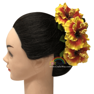 CMM-075 Custom Made Flower Hairpiece, Hibiscus (Q) Hair Clip Sample