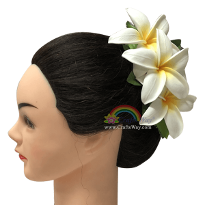 CMM-078 Custom Made Flower Hairpiece, Plumeria (GU) Hair Clip Sample