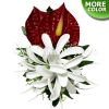 CMM-087 Custom Made Flower Hairpiece, Anthurium & Tiare (OI) Hair Clip