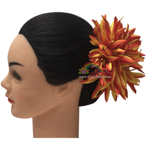 CMM-090 Custom Made Flower Hairpiece, 2 Tone Spider Lily Hair Clip Sample