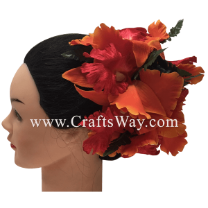 CMM-091 Custom Made Flower Hairpiece, Cattleya Orchid Hair Clip Sample