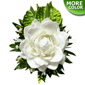 CMM-094 Custom Made Flower Hairpiece, Gardenia (A) & Anthurium Hair Clip