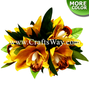 CMM-095 Custom Made Flower Hairpiece, Silk Cymbidium Orchid Hair Clip