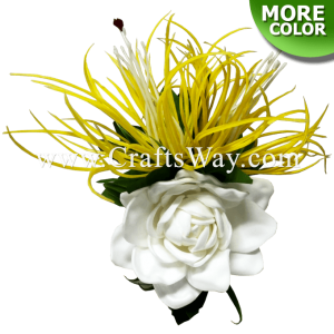 CMM-096 Custom Made Flower Hairpiece, Spider Lily & Gardenia (A) Hair Clip