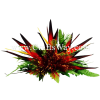 CMXL-004 Custom Made Flower Hairpiece, Lehua & Bird of Paradise Hair Clip