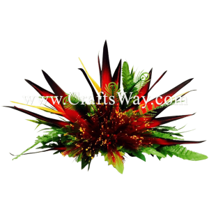 CMXL-004 Custom Made Flower Hairpiece, Lehua & Bird of Paradise Hair Clip