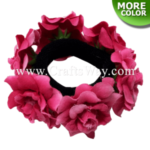 FHN2-01 Custom Made Flower Hairpiece, Silk Rose Hair Bun