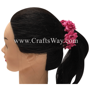FHN2-01 Custom Made Flower Hairpiece, Silk Rose Hair Bun Sample
