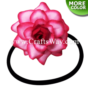 FHN3-01 Custom Made Flower Hairpiece, Rose Rubber Band