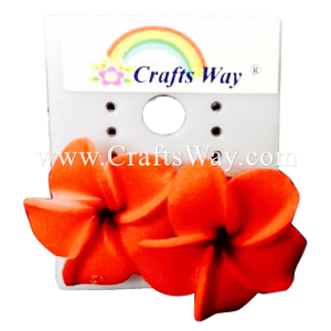 GFE1-04 Artificial Foam Flower, Plumeria Earrings #04 Red