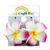 GFE1-07 Artificial Foam Flower, Plumeria Earrings #07 Purple with yellow center