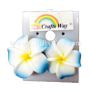 GFE1-08 Artificial Foam Flower, Plumeria Earrings #08 Blue with yellow center