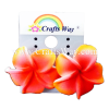 GFE1-13 Artificial Foam Flower, Plumeria Earrings #13 Pink with yellow edge