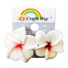 GFE1-15 Artificial Foam Flower, Plumeria Earrings #15 White with red center